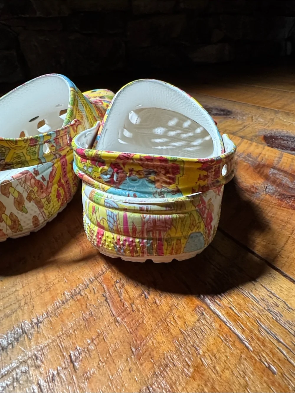Disney Walt Disney World 50th Anniversary crocs with park map print Size 12